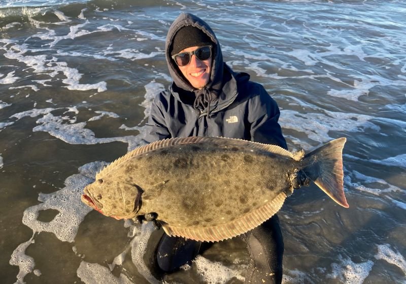 Biggest California Halibut Caught From Surf