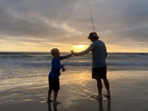 surf fishing with kids