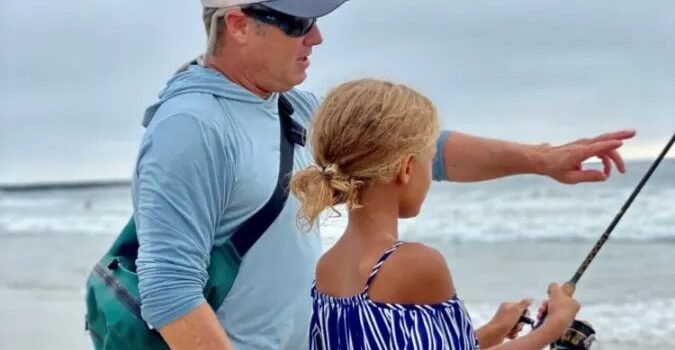 surf fishing with kids