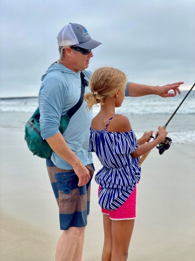 surf fishing with kids