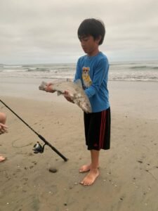 surf fishing with kids