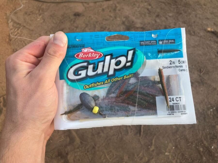 gulp sand worms bait for surfperch fishing