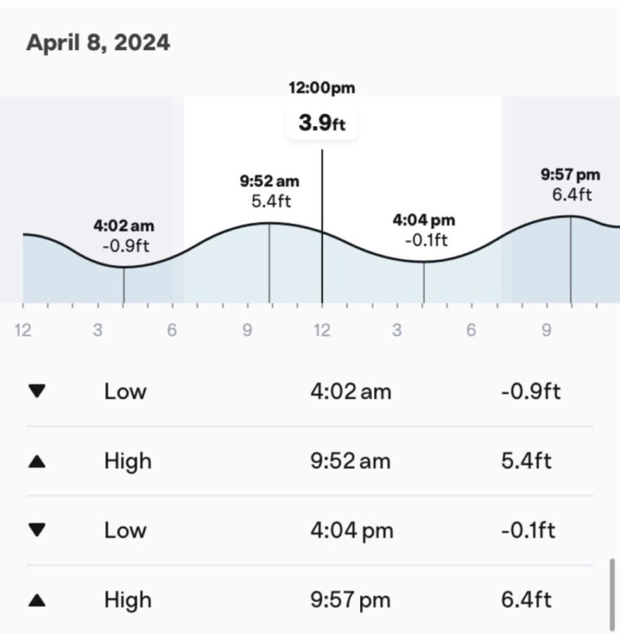 tidal chart for surf fishing