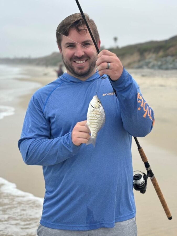 surf fishing in June for barred surf perch