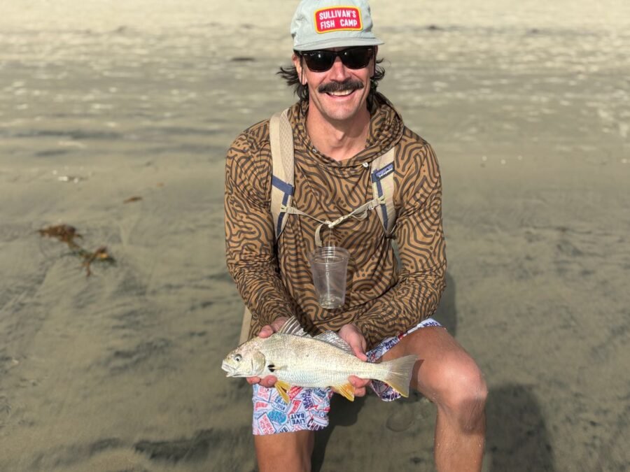 July surf fishing for spotfin croaker